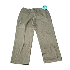 Lee Instantly Slims You Plain Front Relaxed Straight Leg Green Pants SIZE 14P